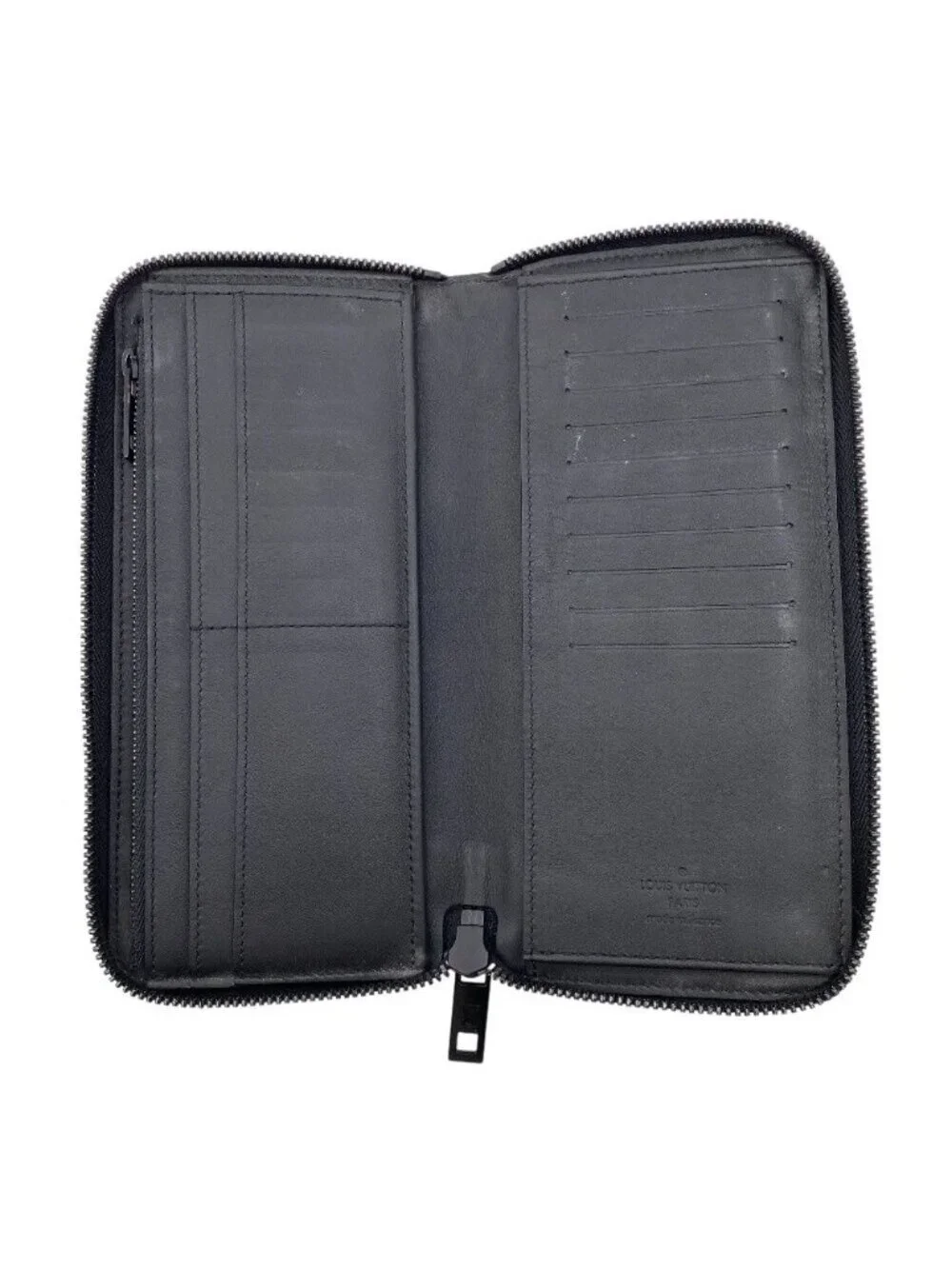 Louis Vuitton Wallet Zippy Vertical LV Aerogram Card Coin Purse Black